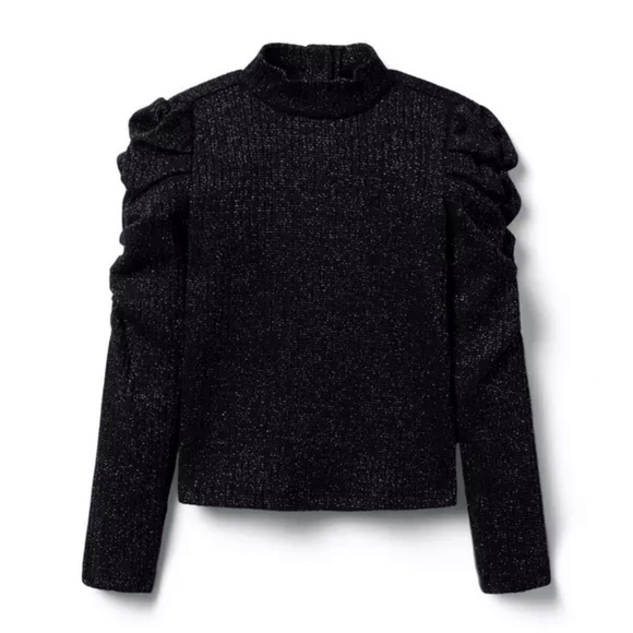 Janie and Jack Other - Brand New Janie & Jack Girls Black Sparkle Ribbed Puff Sleeve Top, Size 8, NWT